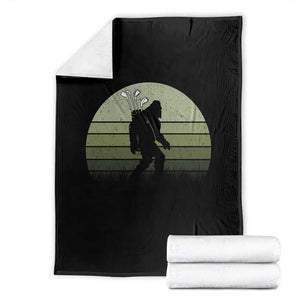 Bigfoot Golfer Throw Blanket Funny Sasquatch Golfing Golf Balls TS10 Black Print Your Wear
