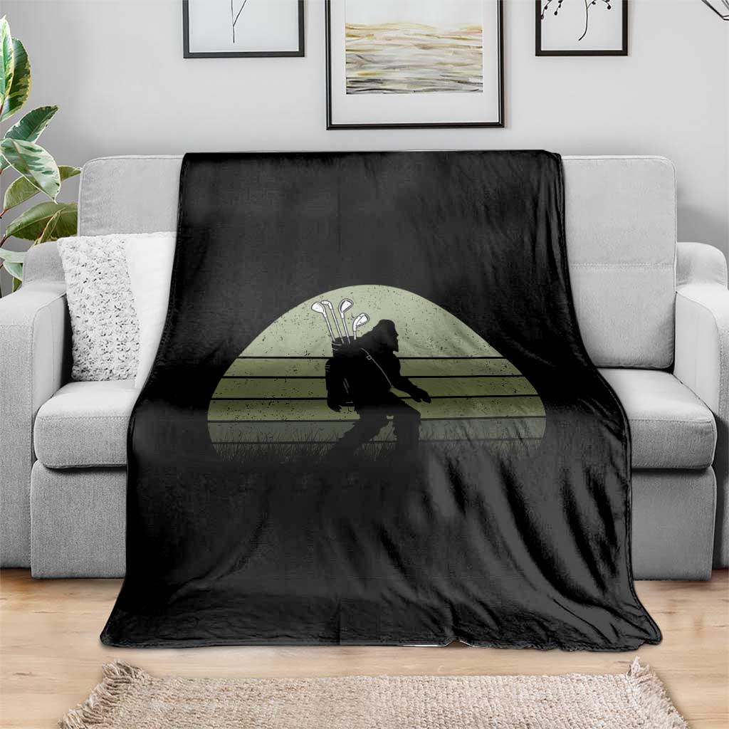 Bigfoot Golfer Throw Blanket Funny Sasquatch Golfing Golf Balls TS10 Print Your Wear
