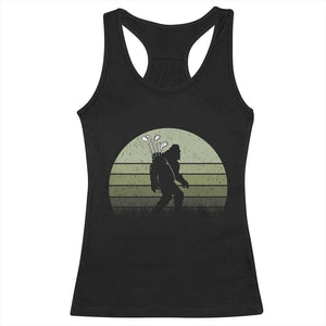 Bigfoot Golfer Racerback Tank Top Funny Sasquatch Golfing Golf Balls TS10 Black Print Your Wear