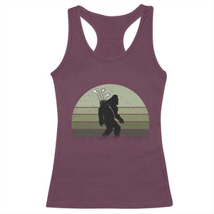 Bigfoot Golfer Racerback Tank Top Funny Sasquatch Golfing Golf Balls TS10 Maroon Print Your Wear