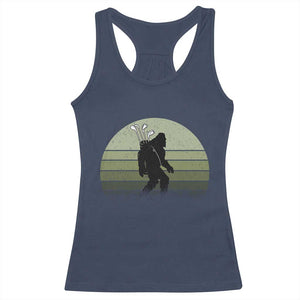 Bigfoot Golfer Racerback Tank Top Funny Sasquatch Golfing Golf Balls TS10 Navy Print Your Wear
