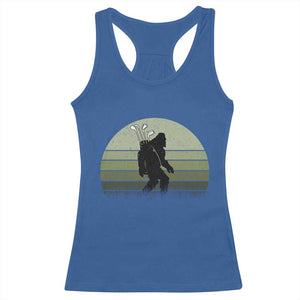 Bigfoot Golfer Racerback Tank Top Funny Sasquatch Golfing Golf Balls TS10 Royal Blue Print Your Wear