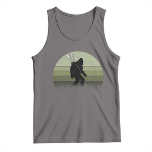 Bigfoot Golfer Tank Top Funny Sasquatch Golfing Golf Balls TS10 Deep Heather Print Your Wear