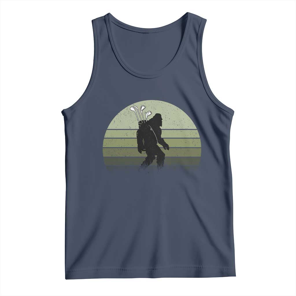 Bigfoot Golfer Tank Top Funny Sasquatch Golfing Golf Balls TS10 Navy Print Your Wear
