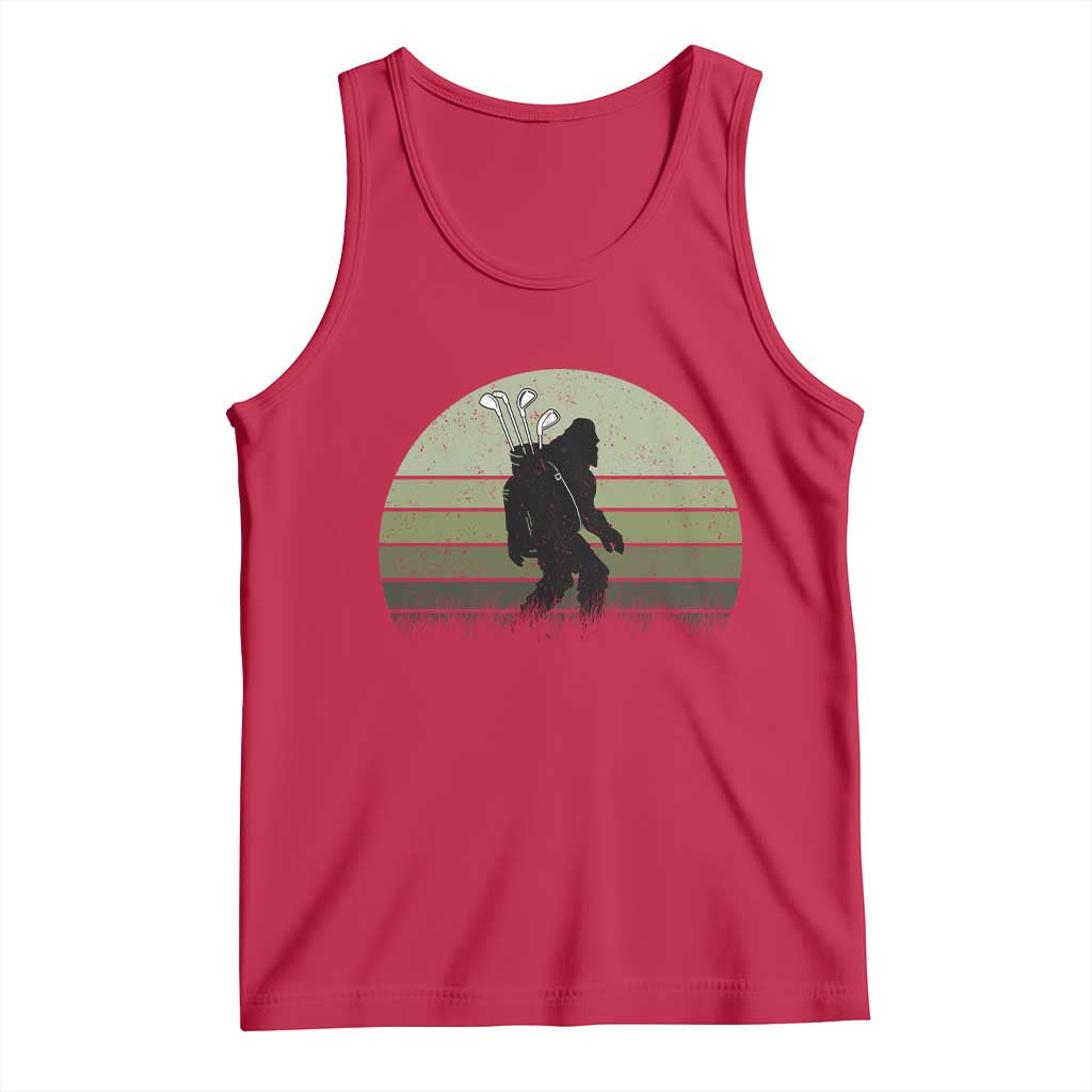 Bigfoot Golfer Tank Top Funny Sasquatch Golfing Golf Balls TS10 Red Print Your Wear