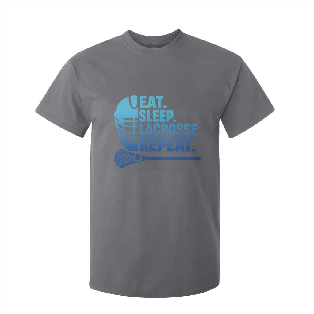 Eat Sleep Lacrosse Repeat T Shirt For Kid Funny Lax Lover Player TS10 Charcoal Print Your Wear