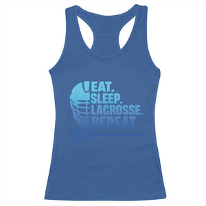 Eat Sleep Lacrosse Repeat Racerback Tank Top Funny Lax Lover Player TS10 Royal Blue Print Your Wear