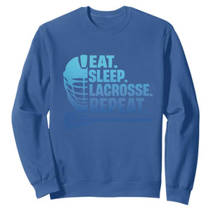 Eat Sleep Lacrosse Repeat Sweatshirt Funny Lax Lover Player TS10 Royal Blue Print Your Wear