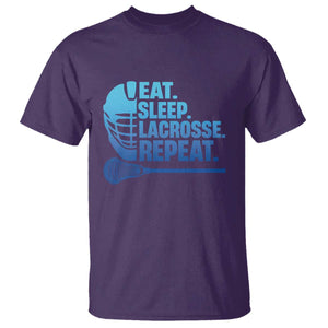 Eat Sleep Lacrosse Repeat T Shirt Funny Lax Lover Player TS10 Purple Print Your Wear