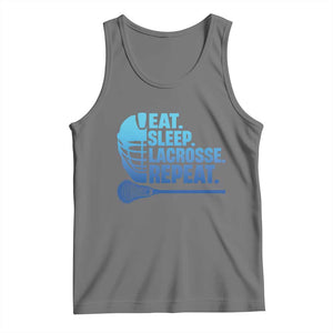 Eat Sleep Lacrosse Repeat Tank Top Funny Lax Lover Player TS10 Black Heather Print Your Wear