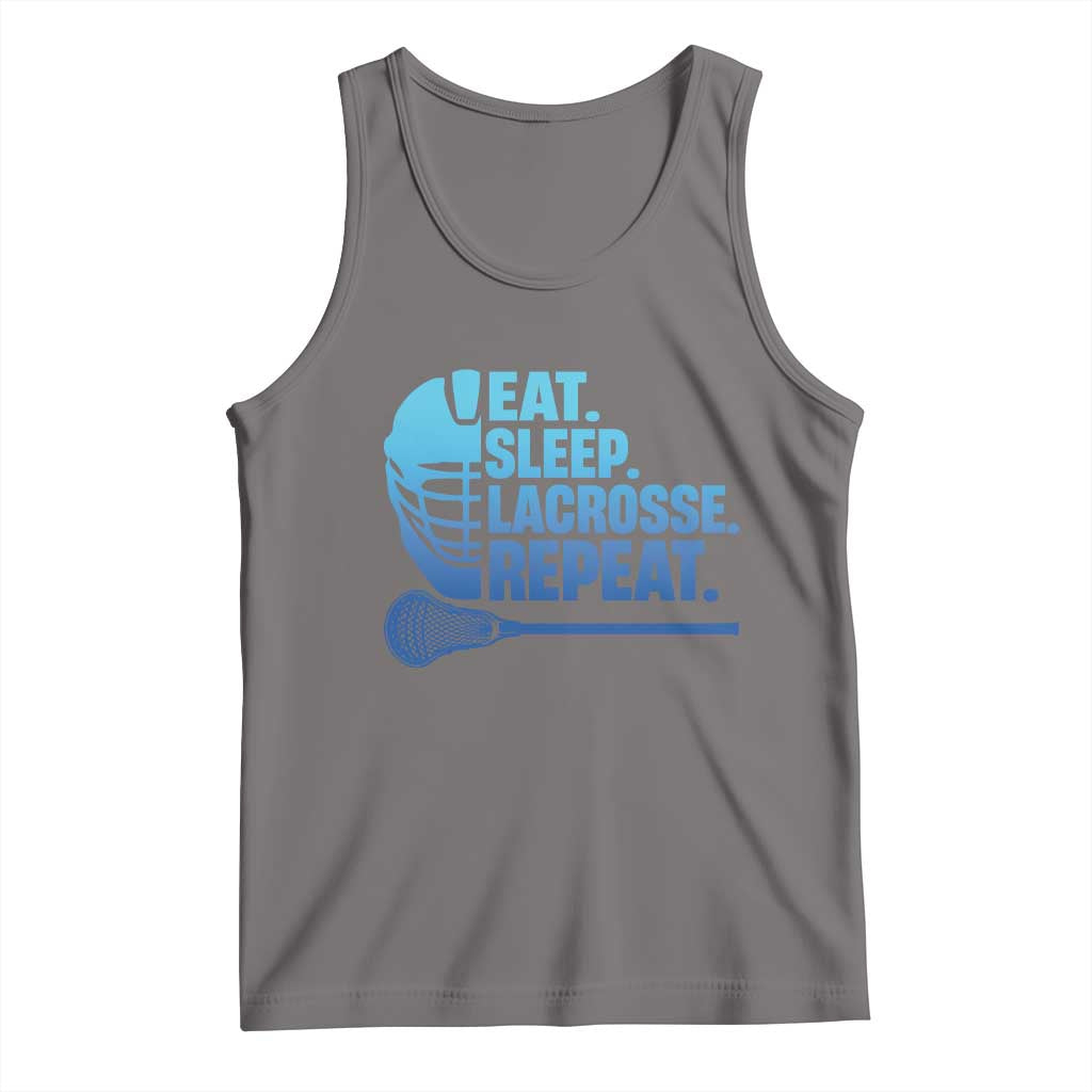 Eat Sleep Lacrosse Repeat Tank Top Funny Lax Lover Player TS10 Deep Heather Print Your Wear