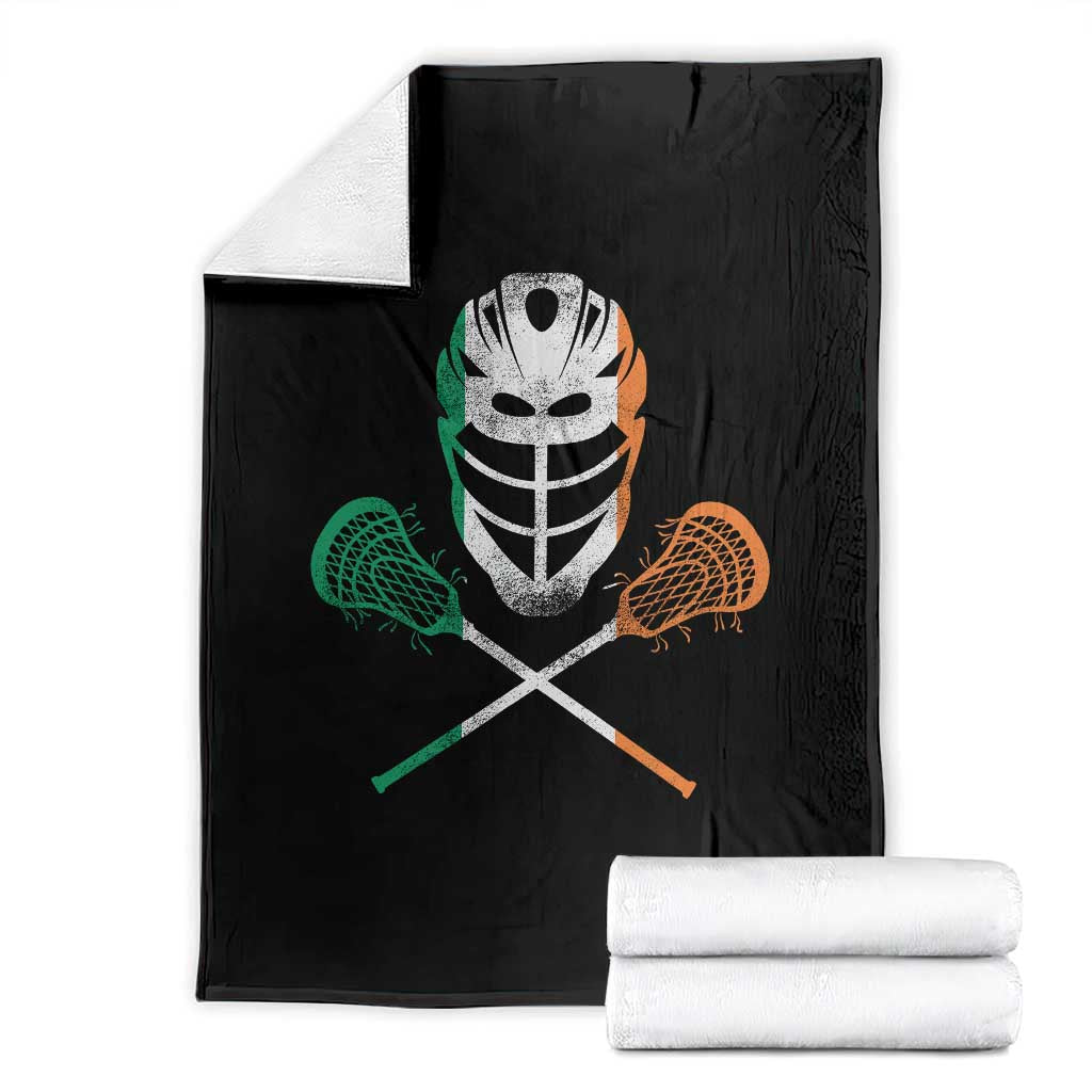 Ireland Lacrosse Throw Blanket Irish Flag Ireland TS10 Black Print Your Wear