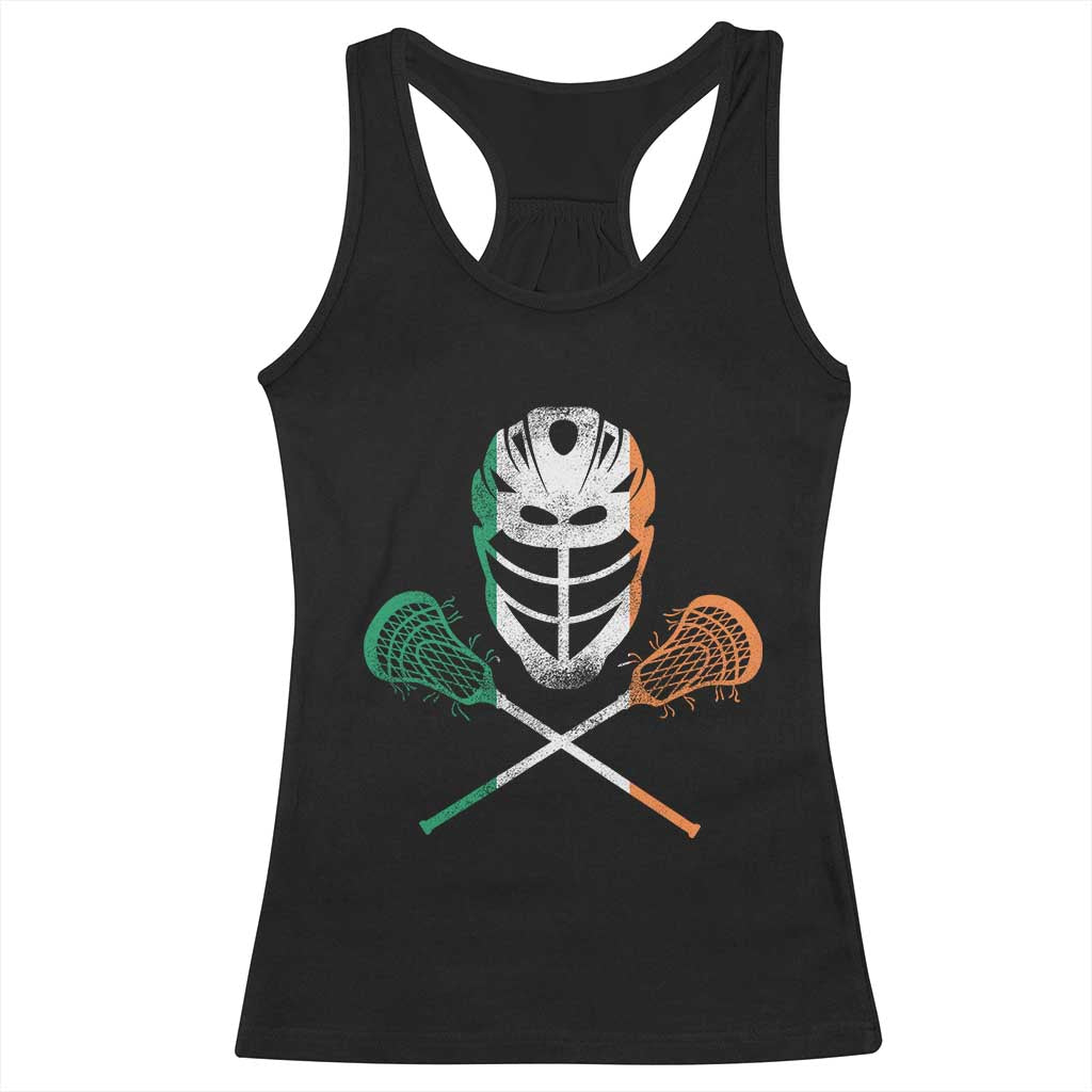 Ireland Lacrosse Racerback Tank Top Irish Flag Ireland TS10 Black Print Your Wear