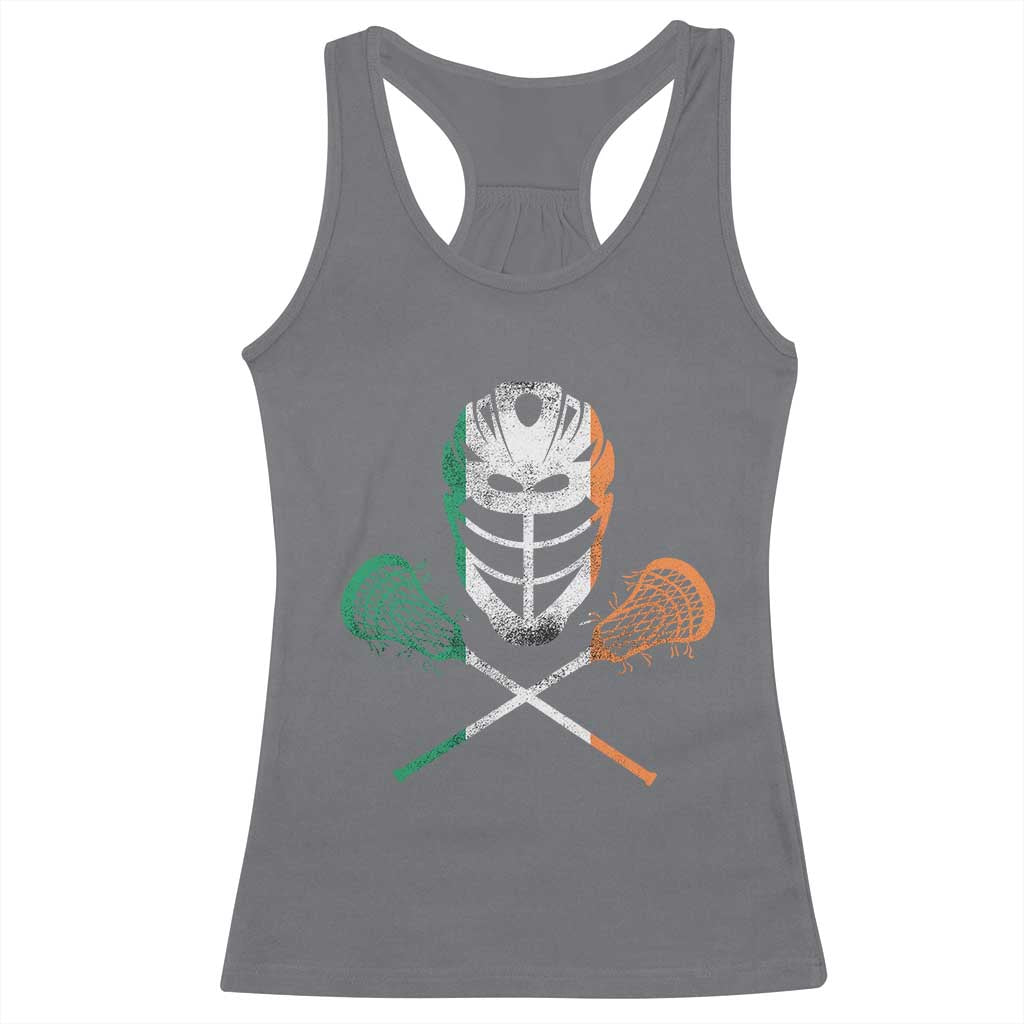 Ireland Lacrosse Racerback Tank Top Irish Flag Ireland TS10 Charcoal Print Your Wear