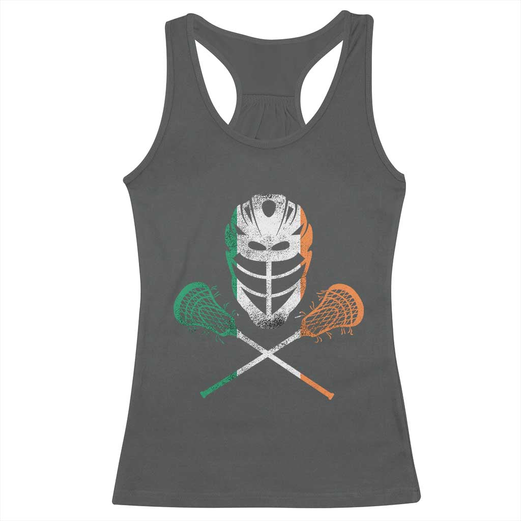 Ireland Lacrosse Racerback Tank Top Irish Flag Ireland TS10 Dark Heather Print Your Wear