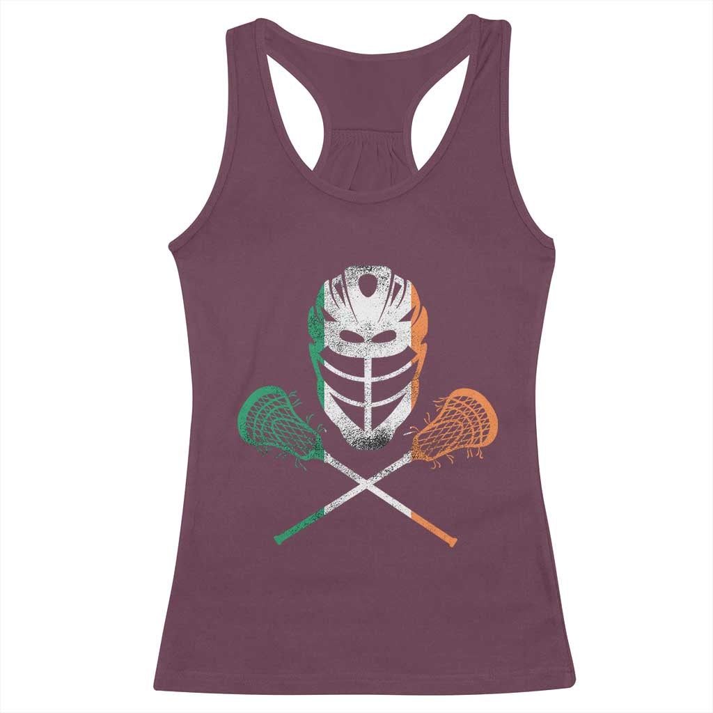 Ireland Lacrosse Racerback Tank Top Irish Flag Ireland TS10 Maroon Print Your Wear