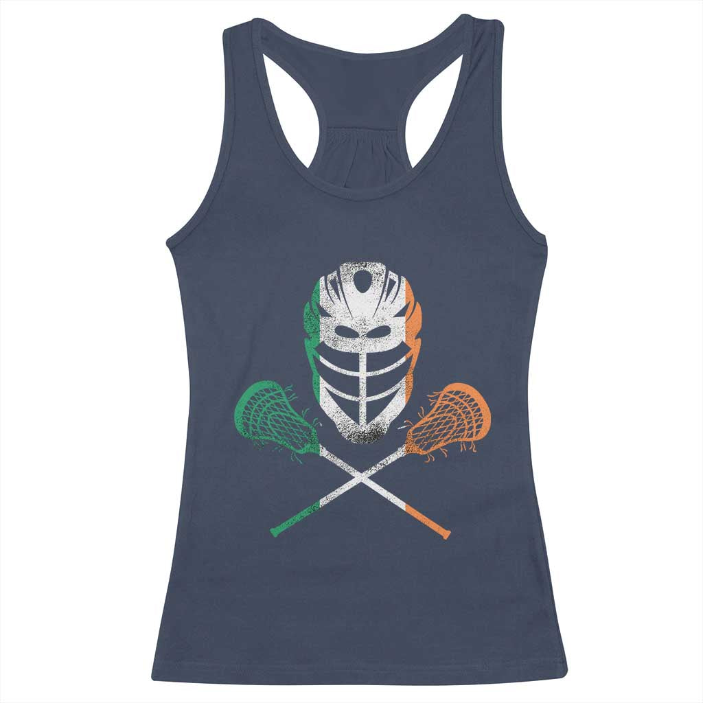 Ireland Lacrosse Racerback Tank Top Irish Flag Ireland TS10 Navy Print Your Wear
