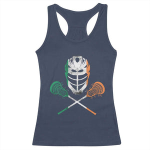 Ireland Lacrosse Racerback Tank Top Irish Flag Ireland TS10 Navy Print Your Wear