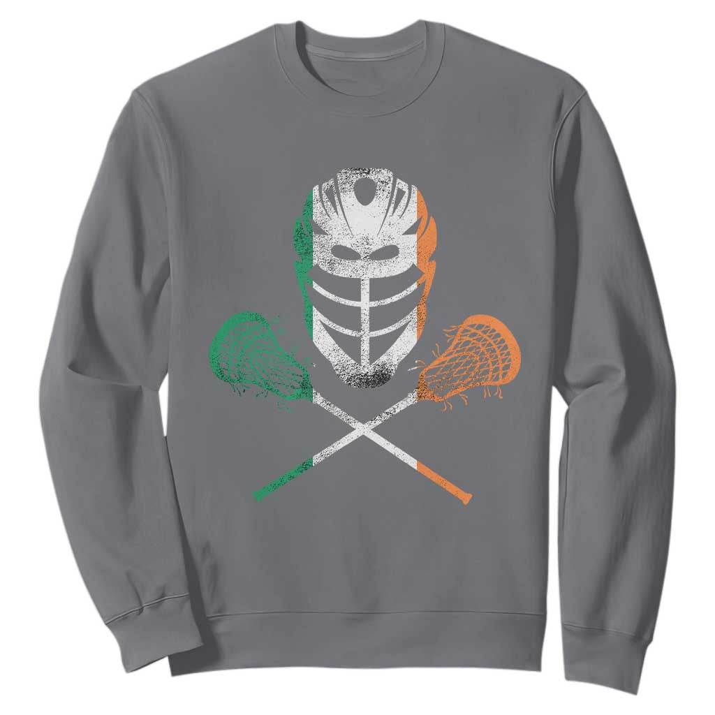Ireland Lacrosse Sweatshirt Irish Flag Ireland TS10 Charcoal Print Your Wear