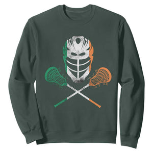 Ireland Lacrosse Sweatshirt Irish Flag Ireland TS10 Dark Forest Green Print Your Wear