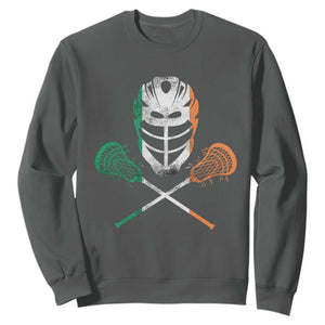 Ireland Lacrosse Sweatshirt Irish Flag Ireland TS10 Dark Heather Print Your Wear