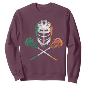 Ireland Lacrosse Sweatshirt Irish Flag Ireland TS10 Maroon Print Your Wear