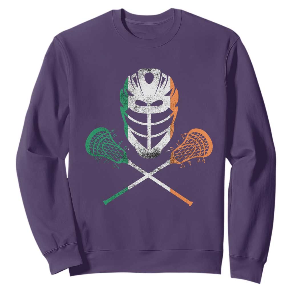 Ireland Lacrosse Sweatshirt Irish Flag Ireland TS10 Purple Print Your Wear