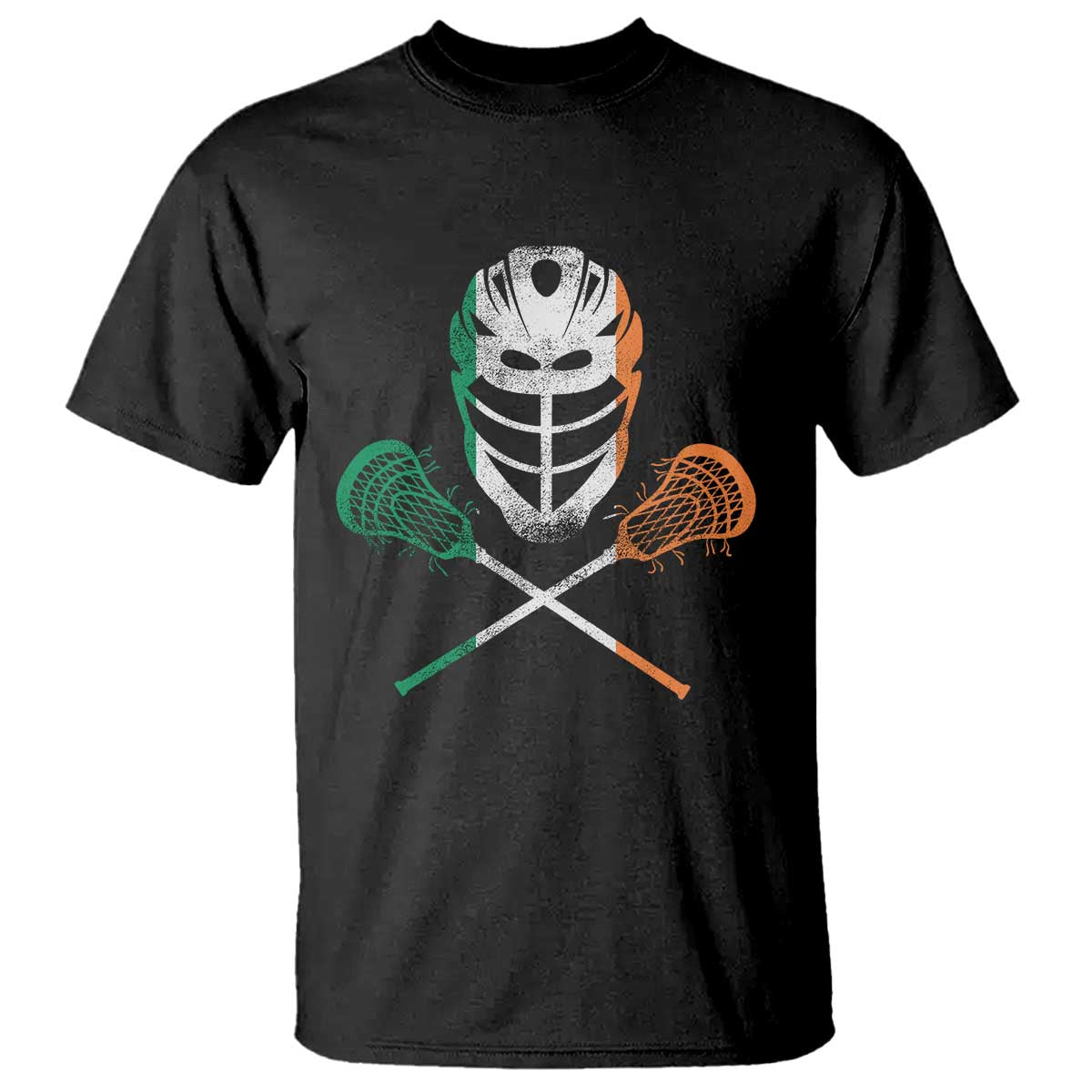 Ireland Lacrosse T Shirt Irish Flag Ireland TS10 Black Print Your Wear