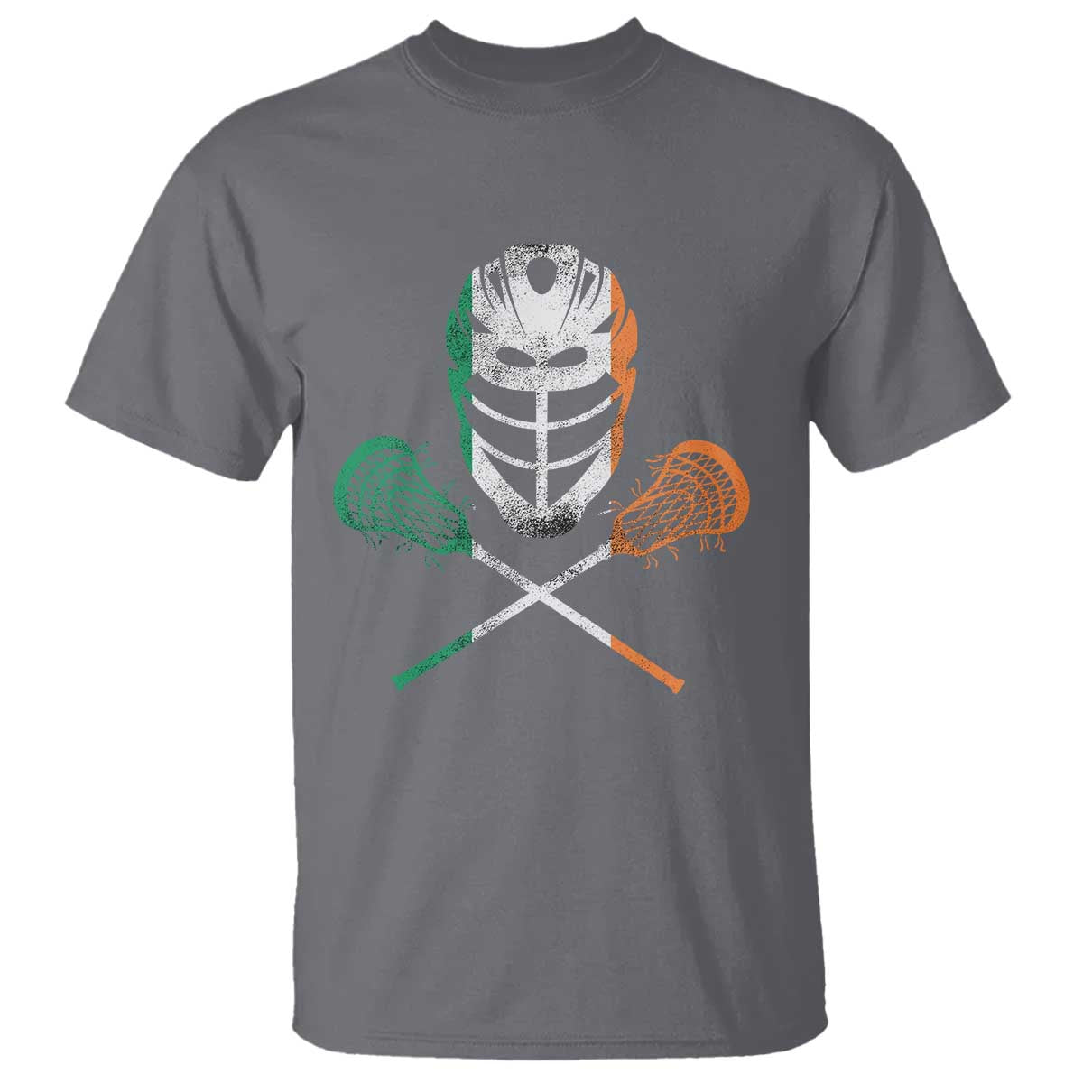 Ireland Lacrosse T Shirt Irish Flag Ireland TS10 Charcoal Print Your Wear