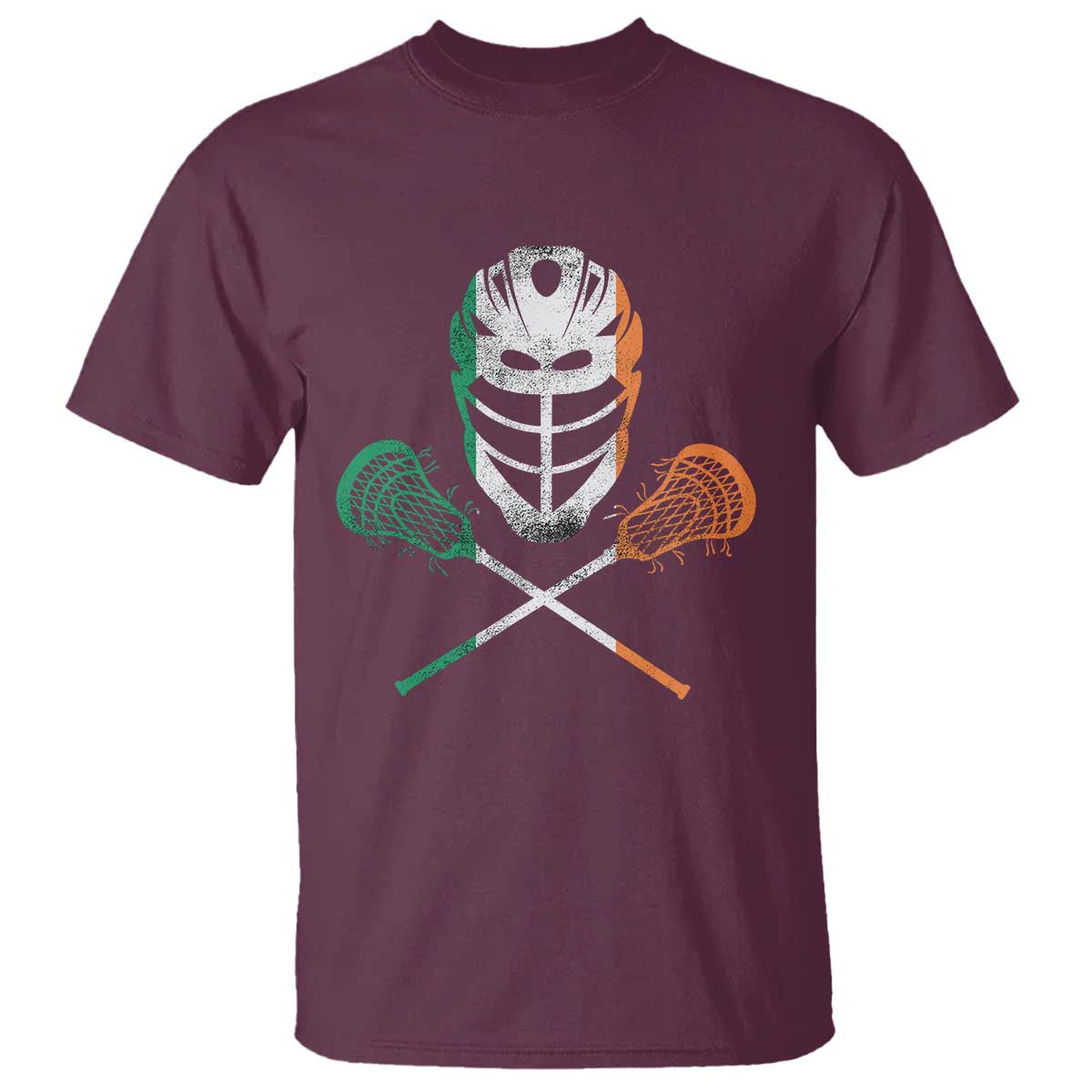 Ireland Lacrosse T Shirt Irish Flag Ireland TS10 Maroon Print Your Wear
