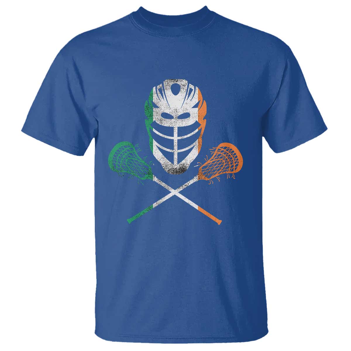Ireland Lacrosse T Shirt Irish Flag Ireland TS10 Royal Blue Print Your Wear