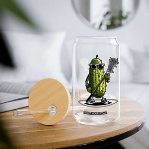 Funny Lacrosse Glass Can Pickle Playing Lax Lover Player TS10 Print Your Wear