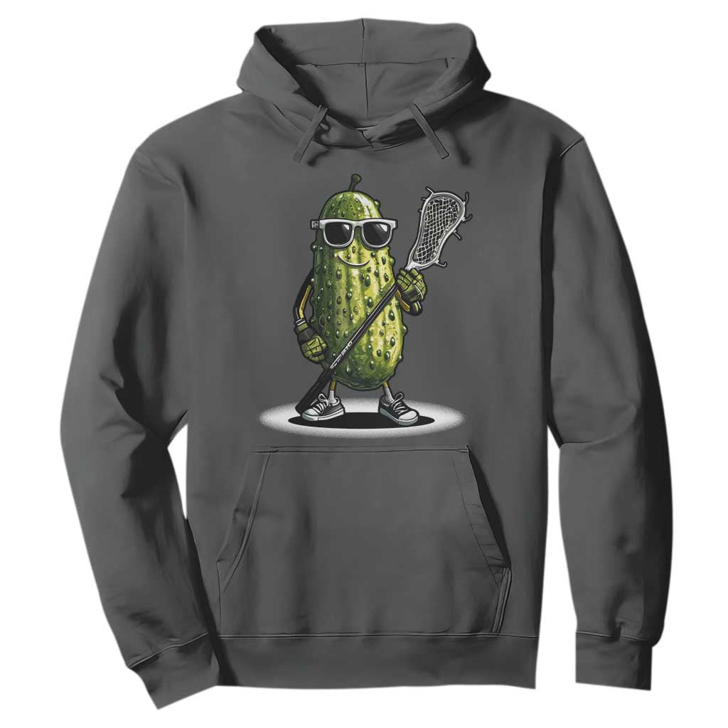 Funny Lacrosse Hoodie Pickle Playing Lax Lover Player TS10 Dark Heather Print Your Wear