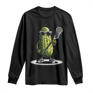 Funny Lacrosse Long Sleeve Shirt Pickle Playing Lax Lover Player TS10 Black Print Your Wear