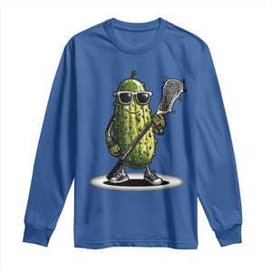 Funny Lacrosse Long Sleeve Shirt Pickle Playing Lax Lover Player TS10 Royal Blue Print Your Wear