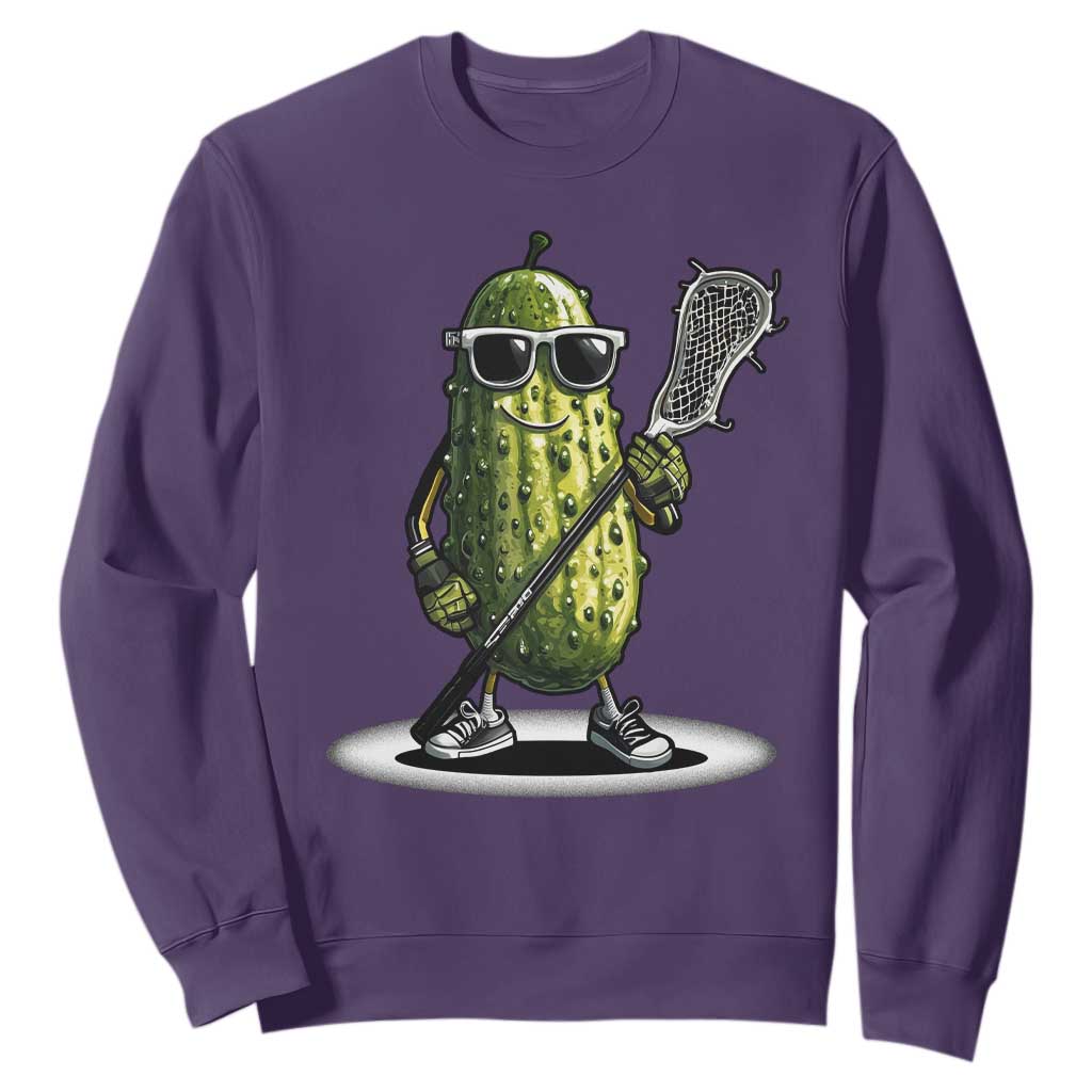 Funny Lacrosse Sweatshirt Pickle Playing Lax Lover Player TS10 Purple Print Your Wear