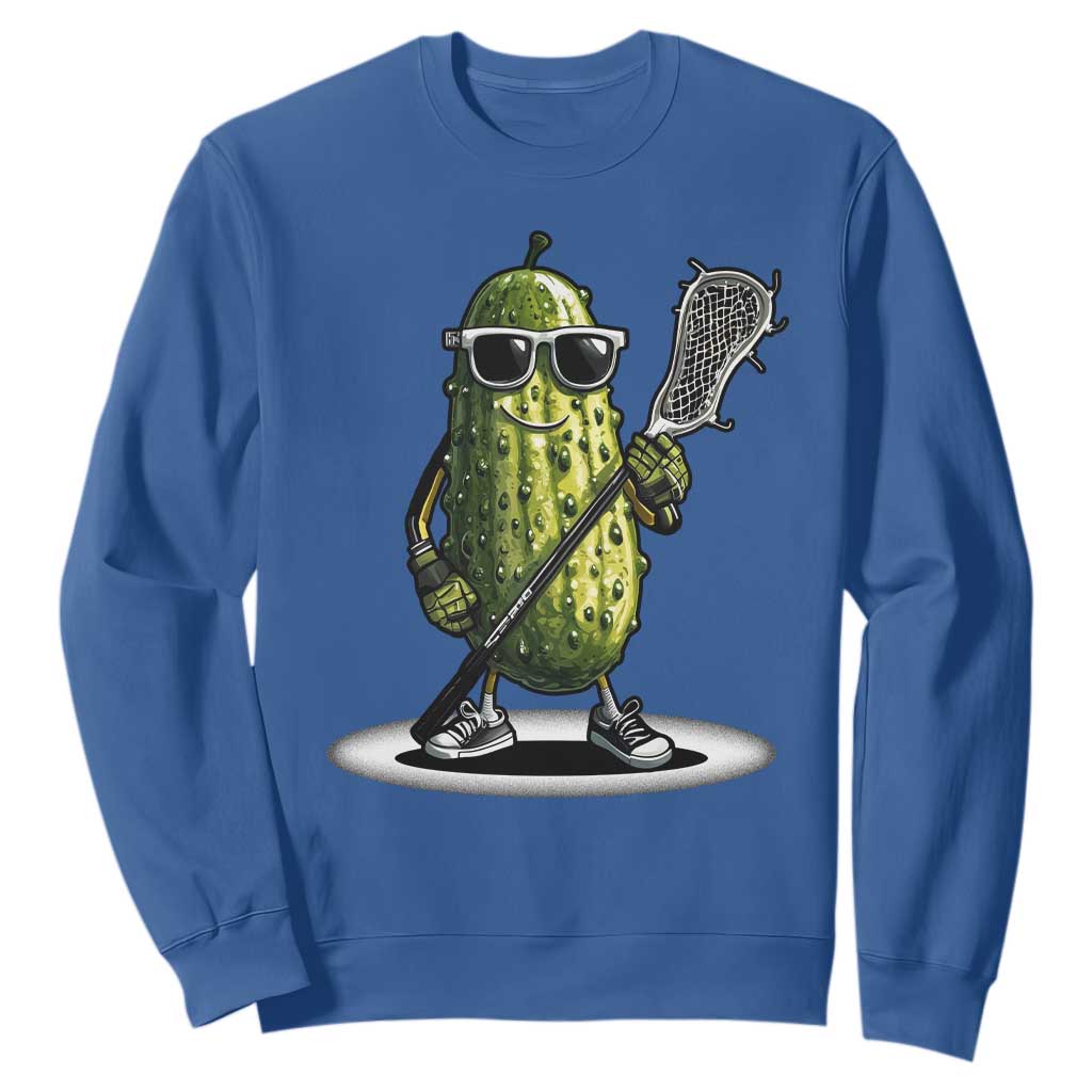 Funny Lacrosse Sweatshirt Pickle Playing Lax Lover Player TS10 Royal Blue Print Your Wear