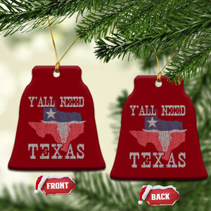 Yall Need Texas Ceramic Ornament State Map Vintage TS10 Print Your Wear