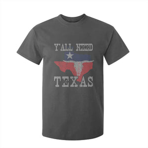 Yall Need Texas T Shirt For Kid State Map Vintage TS10 Dark Heather Print Your Wear