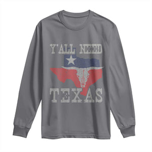 Yall Need Texas Long Sleeve Shirt State Map Vintage TS10 Charcoal Print Your Wear