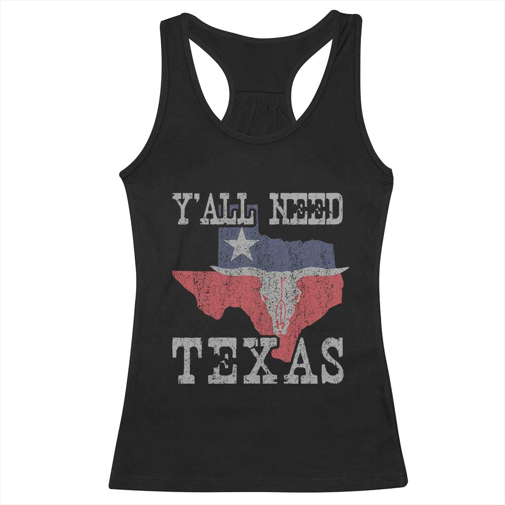 Yall Need Texas Racerback Tank Top State Map Vintage TS10 Black Print Your Wear