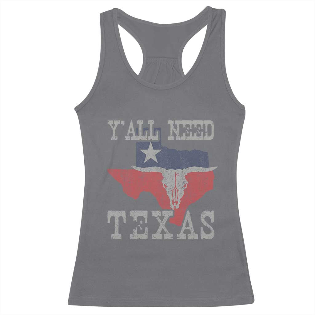 Yall Need Texas Racerback Tank Top State Map Vintage TS10 Charcoal Print Your Wear