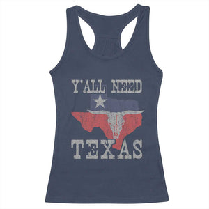 Yall Need Texas Racerback Tank Top State Map Vintage TS10 Navy Print Your Wear
