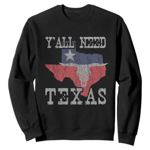 Yall Need Texas Sweatshirt State Map Vintage TS10 Black Print Your Wear