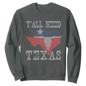 Yall Need Texas Sweatshirt State Map Vintage TS10 Dark Heather Print Your Wear