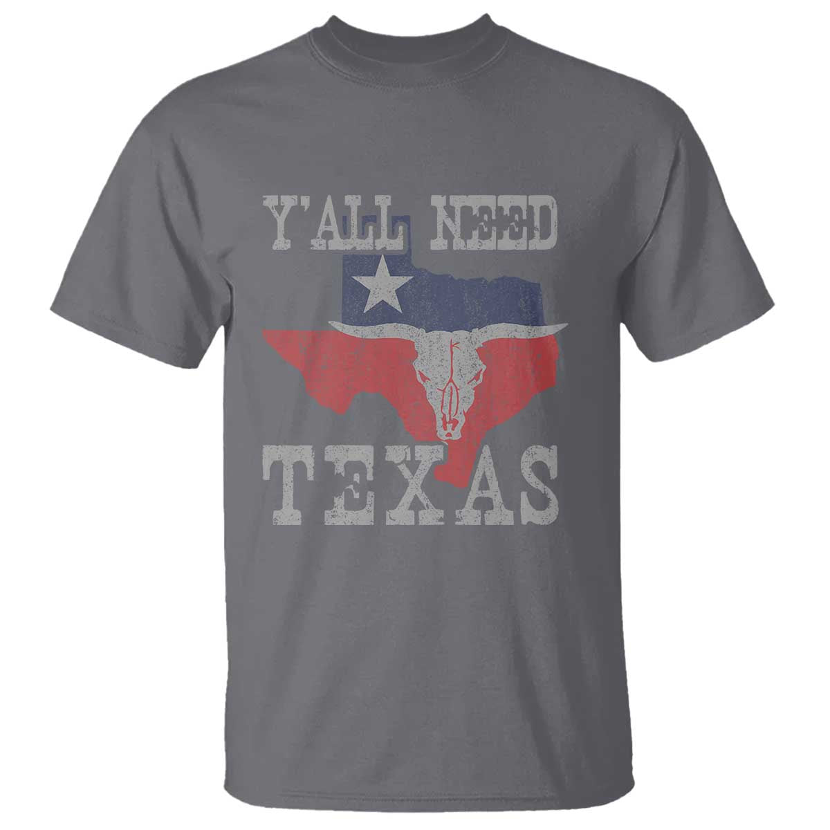 Yall Need Texas T Shirt State Map Vintage TS10 Charcoal Print Your Wear