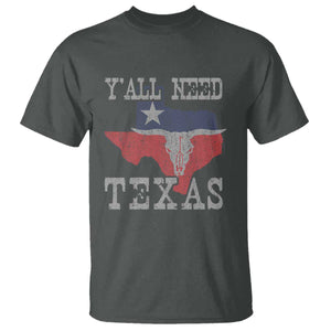 Yall Need Texas T Shirt State Map Vintage TS10 Dark Heather Print Your Wear