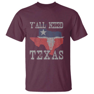 Yall Need Texas T Shirt State Map Vintage TS10 Maroon Print Your Wear