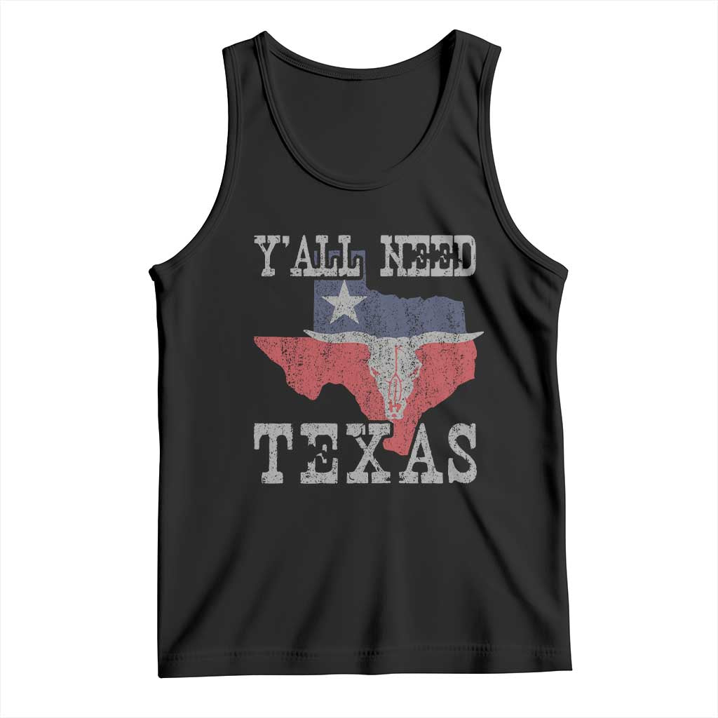 Yall Need Texas Tank Top State Map Vintage TS10 Black Print Your Wear
