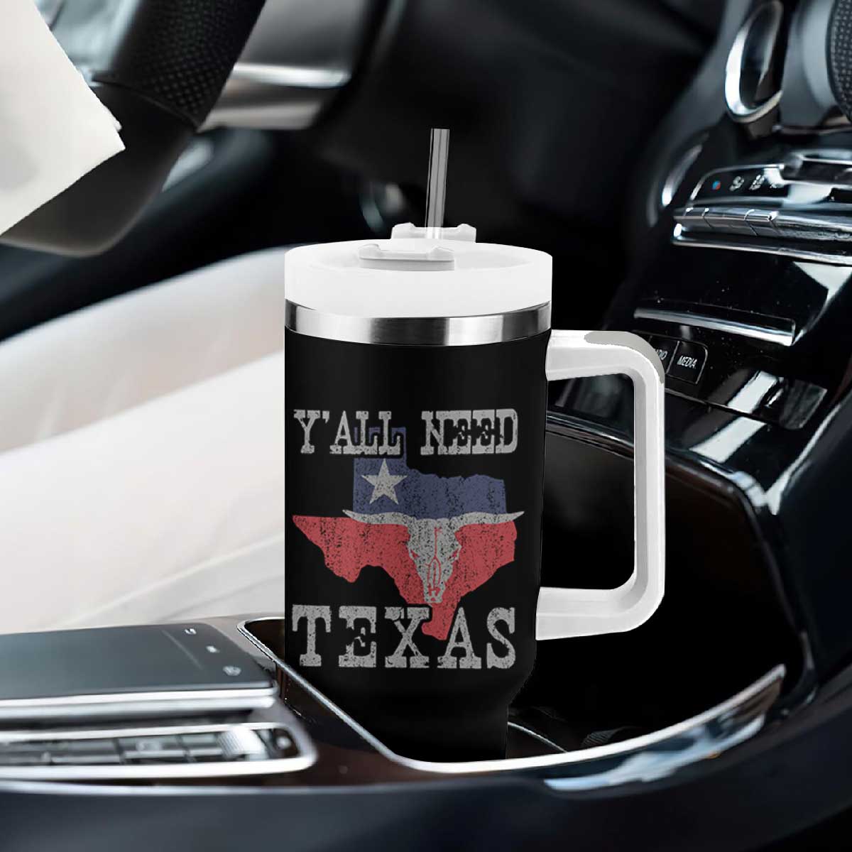 Yall Need Texas Tumbler With Handle State Map Vintage TS10 Print Your Wear
